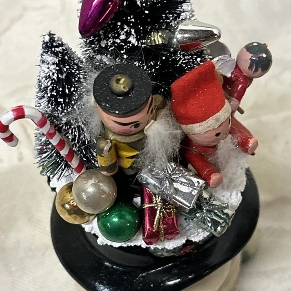 Vintage Snowman Vase‎ Christmas Wooden Ornaments Toys Assemblage Display Gift - Picture 10 of 11